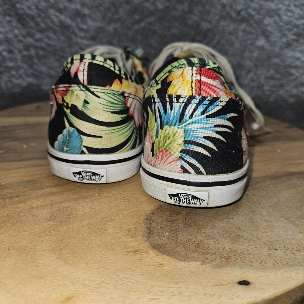 Vans Womens Black Hawaiian Print Shoes Size 8 Floral Colorful Tropical - Picture 5 of 8